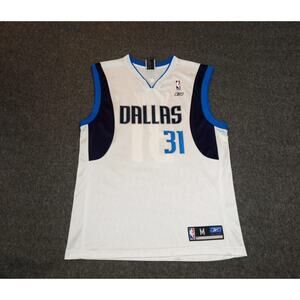 Reebok Jersey Retro Dallas Mavericks NBA Jason Terry #13 White Blue Size Medium